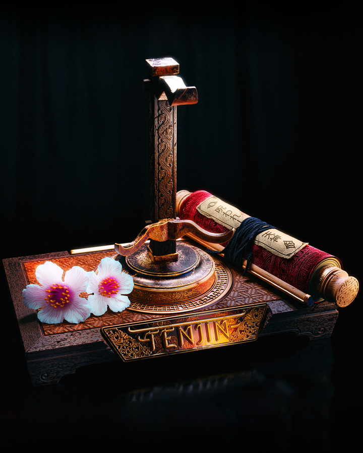 Display Stand For Tenjin's Life-Sized Mask