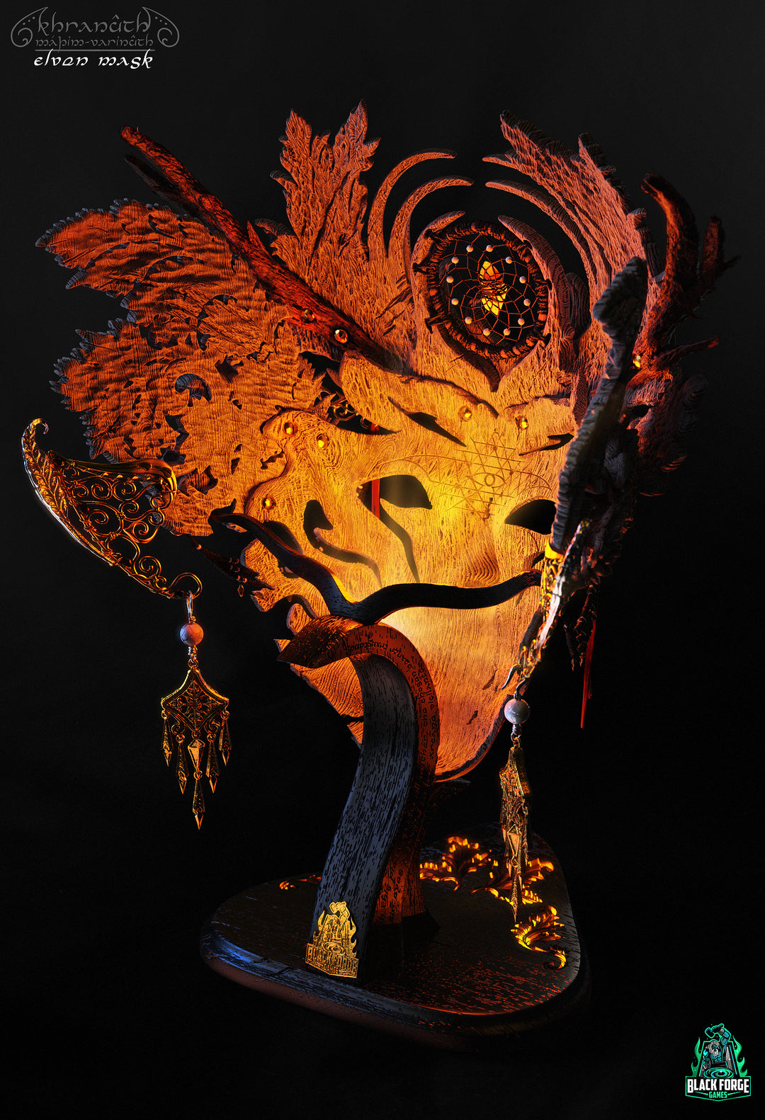 Elven Mask - With Light-Up Display Stand