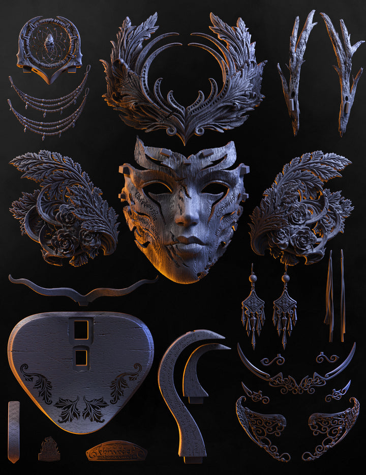 Elven Mask - With Light-Up Display Stand