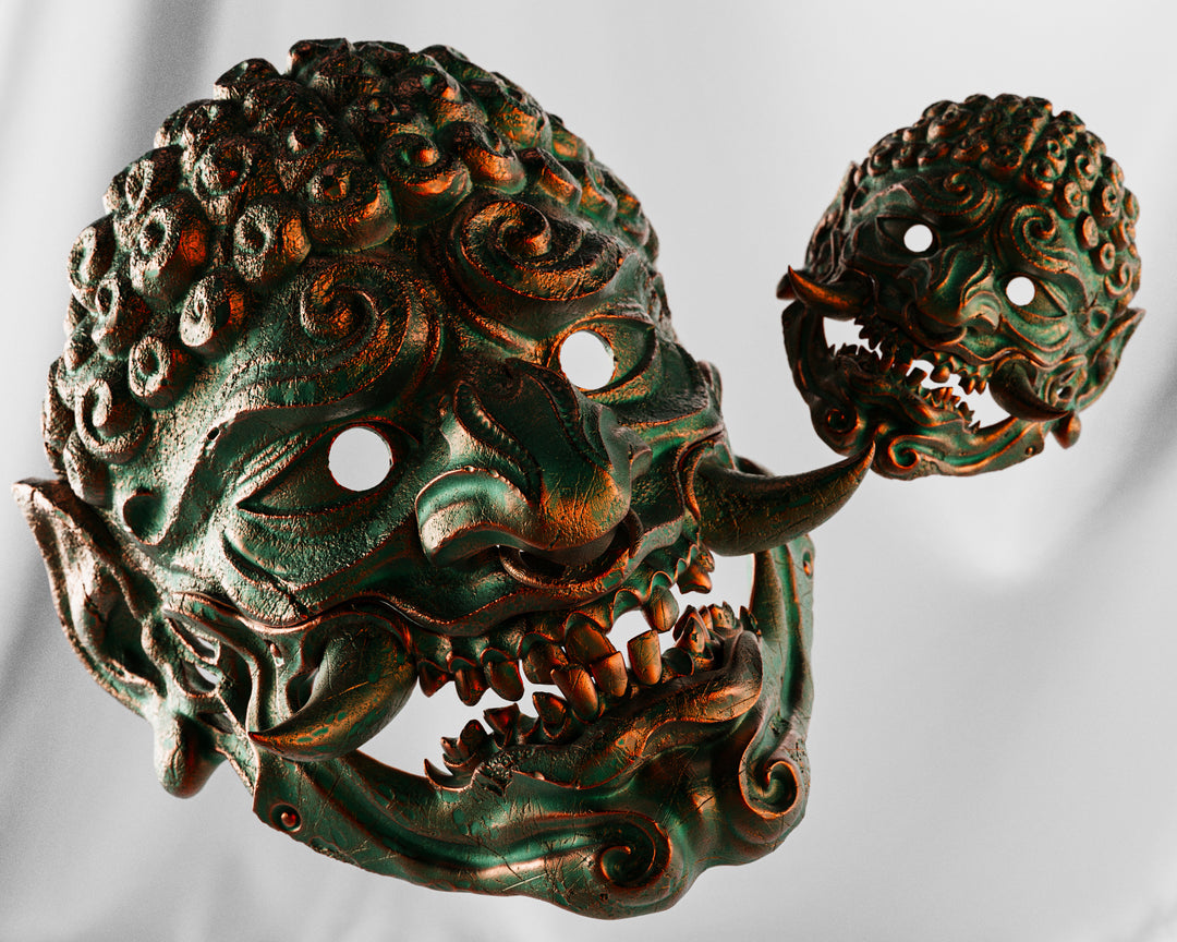 Visage of Mt. Osore - Life-Sized Mask & Stand + Mini Mask